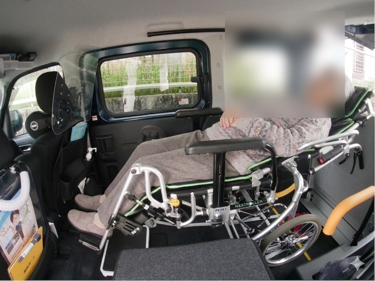 車椅子をティルトしたまま乗車